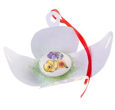 Easter hen's egg with carving. Stock Photos