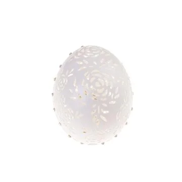 Easter hen's egg with carving. Stock Photos