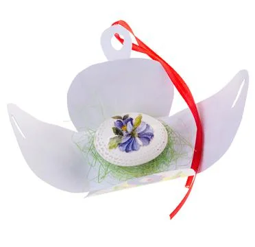 Easter hen's egg with carving. Stock Photos