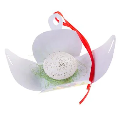 Easter hen's egg with carving. Stock Photos