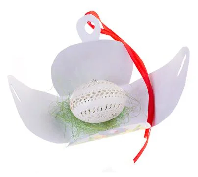 Easter hen's egg with carving. Stock Photos