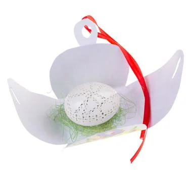 Easter hen's egg with carving. Stock Photos
