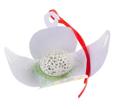 Easter hen's egg with carving. Stock Photos
