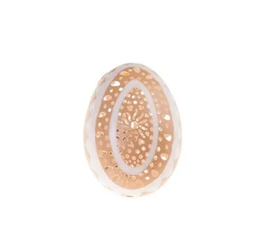 Easter hen's egg with carving. Stock Photos