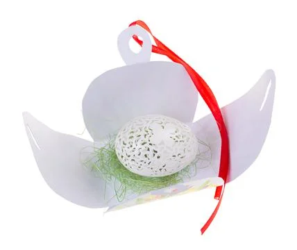 Easter hen's egg with carving. Stock Photos