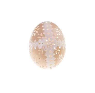 Easter hen's egg with carving. Stock Photos
