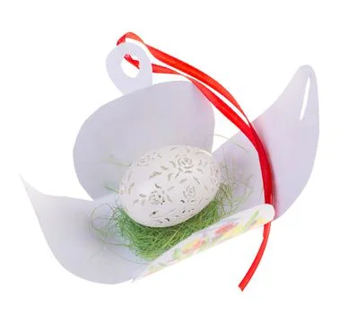 Easter hen's egg with carving. Stock Photos