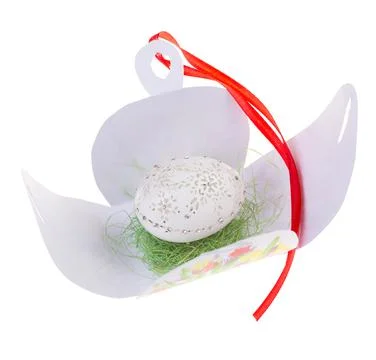 Easter hen's egg with carving. Stock Photos