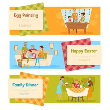 Easter Holiday Banners Set Stock Illustration