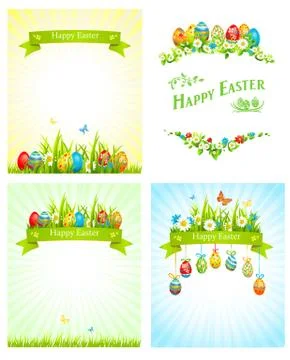 Easter holiday cards Stock Illustration