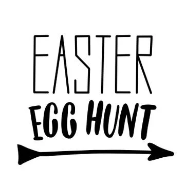 Easter holiday celebration. Easter egg hunt handwriting lettering design Stock Illustration