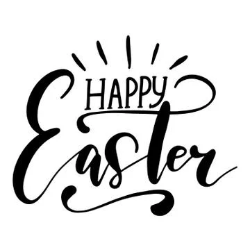 Easter holiday celebration. Happy Easter handwriting lettering design Stock Illustration