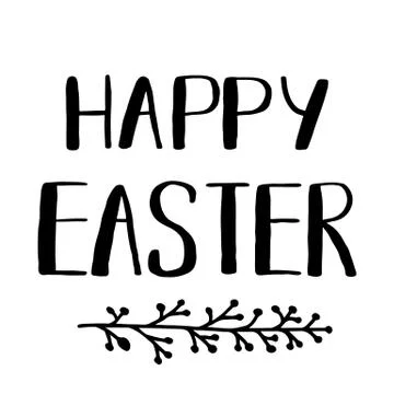 Easter holiday celebration. Happy Easter handwriting lettering design Stock Illustration