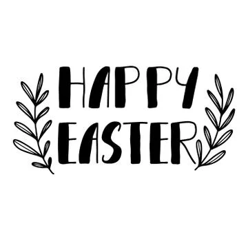 Easter holiday celebration. Happy Easter handwriting lettering design Stock Illustration