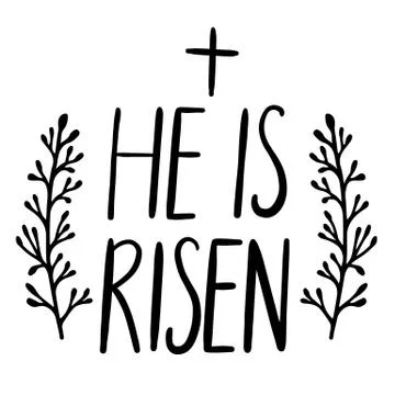 Easter holiday celebration. He Is Risen handwriting lettering design Stock Illustration