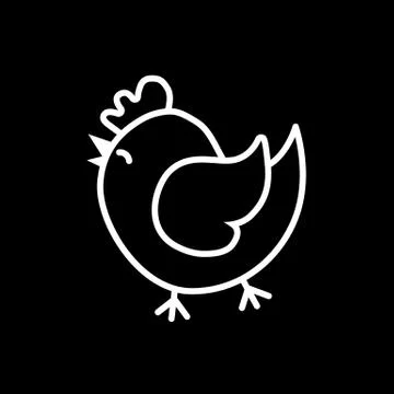 Easter Holiday chick vector Icon. Solid flat line Chicken or Cock silhouette Stock Illustration
