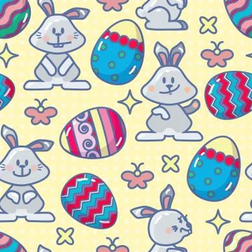 Easter. Holiday colorful background. Vector seamless pattern. 스톡 일러스트