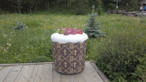 Easter holiday Easter. Easter cakes, holiday decorations. Stock Footage 113960793