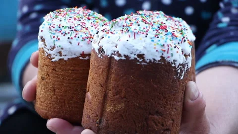 Easter holiday. Easter sweets. Powder for Easter cakes. Colorful decoration Stock Footage 107519998