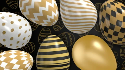 Easter holiday eggs with geometric patterns. Animated looped background. Stock Footage 235452057