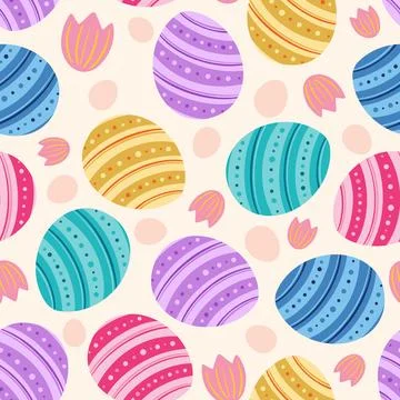 Easter holiday eggs seamless pattern Stock Illustration