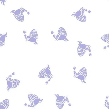 Easter holiday glyph seamless pattern 스톡 일러스트