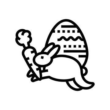 Easter holiday line icon vector illustration Stock Illustration