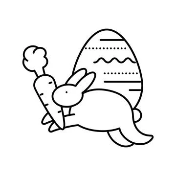 Easter holiday line icon vector illustration Stock Illustration