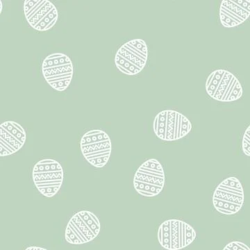 Easter holiday line vector seamless pattern Stock Illustration