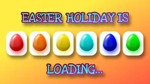 Easter holiday is loading with colorful easter eggs on gradient colour Stock Illustration