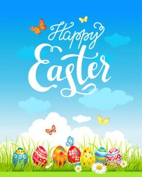 Easter holiday poster Stock Illustration