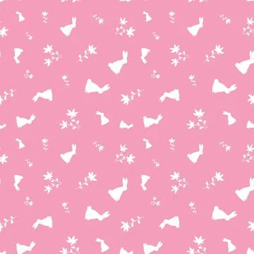 Easter holiday seamless pattern design on pink background Illustrazione stock