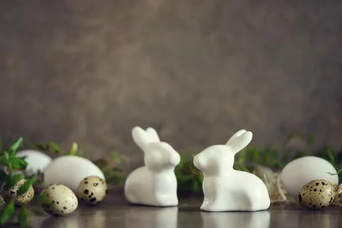 Easter home decor concept Stock Photos