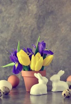 Easter home decor concept Stock Photos