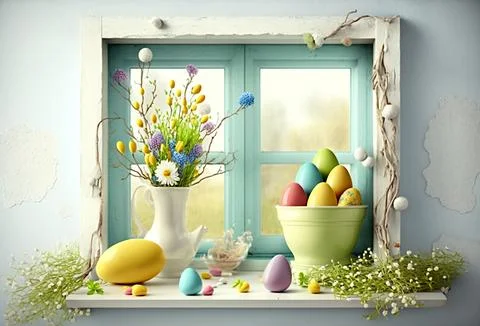 Easter home decoration 스톡 일러스트