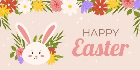 Easter horizontal background template. Design for celebration spring holida.. Stock Illustration