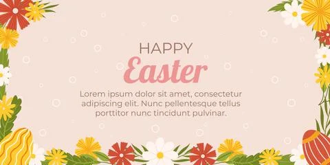 Easter horizontal background template. Design for celebration spring holida.. Ilustración de archivo