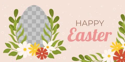 Easter horizontal background template. Design for celebration spring holiday Stock Illustration