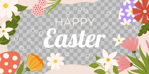 Easter horizontal background template. Design for celebration spring holiday Stock Illustration