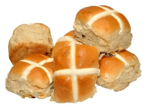 Easter Hot Cross Buns Stock Photos