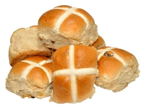Easter Hot Cross Buns Stock Photos