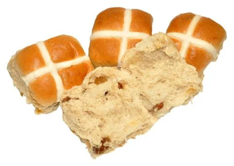 Easter Hot Cross Buns Stock Photos
