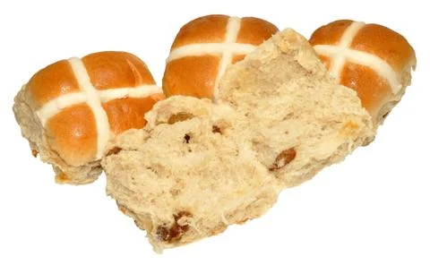 Easter Hot Cross Buns Stock Photos