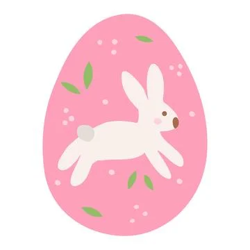 Easter hunt egg with jumping bunny, Easter holiday design element, vector Stockillustratie