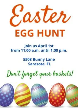 Easter Hunt invitation card Illustrazione stock