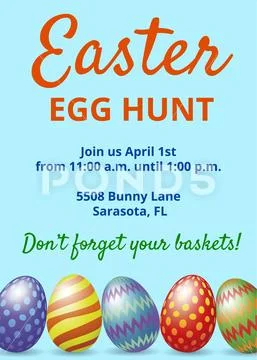 Easter Hunt invitation card Stock Illustration