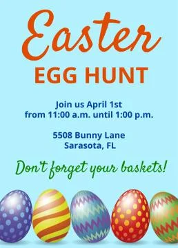 Easter Hunt invitation card 스톡 일러스트