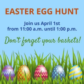 Easter Hunt invitation card Stock Illustration