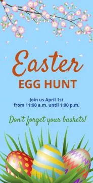 Easter Hunt invitation card Stock Illustration