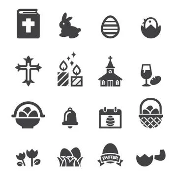 Easter icon set Stock Illustration